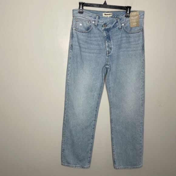 MADEWELL Low Slung Straight Jeans Women 27 Light Wash Slouchy 100% Cotton NO655 - Picture 3 of 16